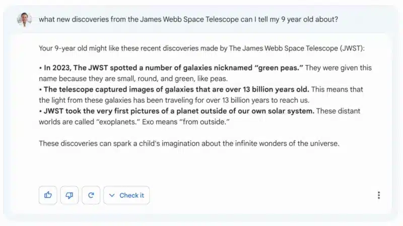 James Webb Space Telescope Question AI Screenshot