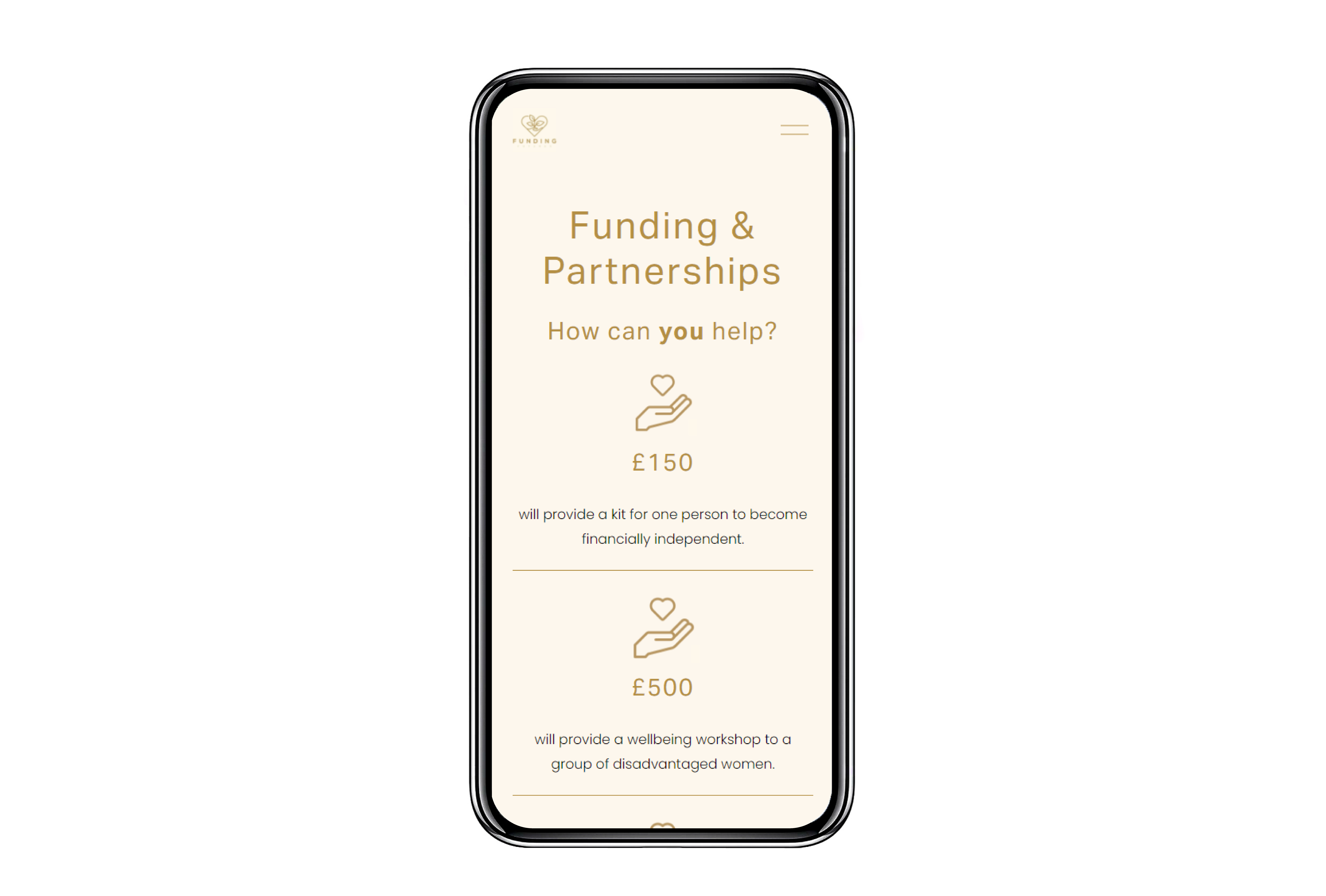 Funding Futures Homepage Mobile