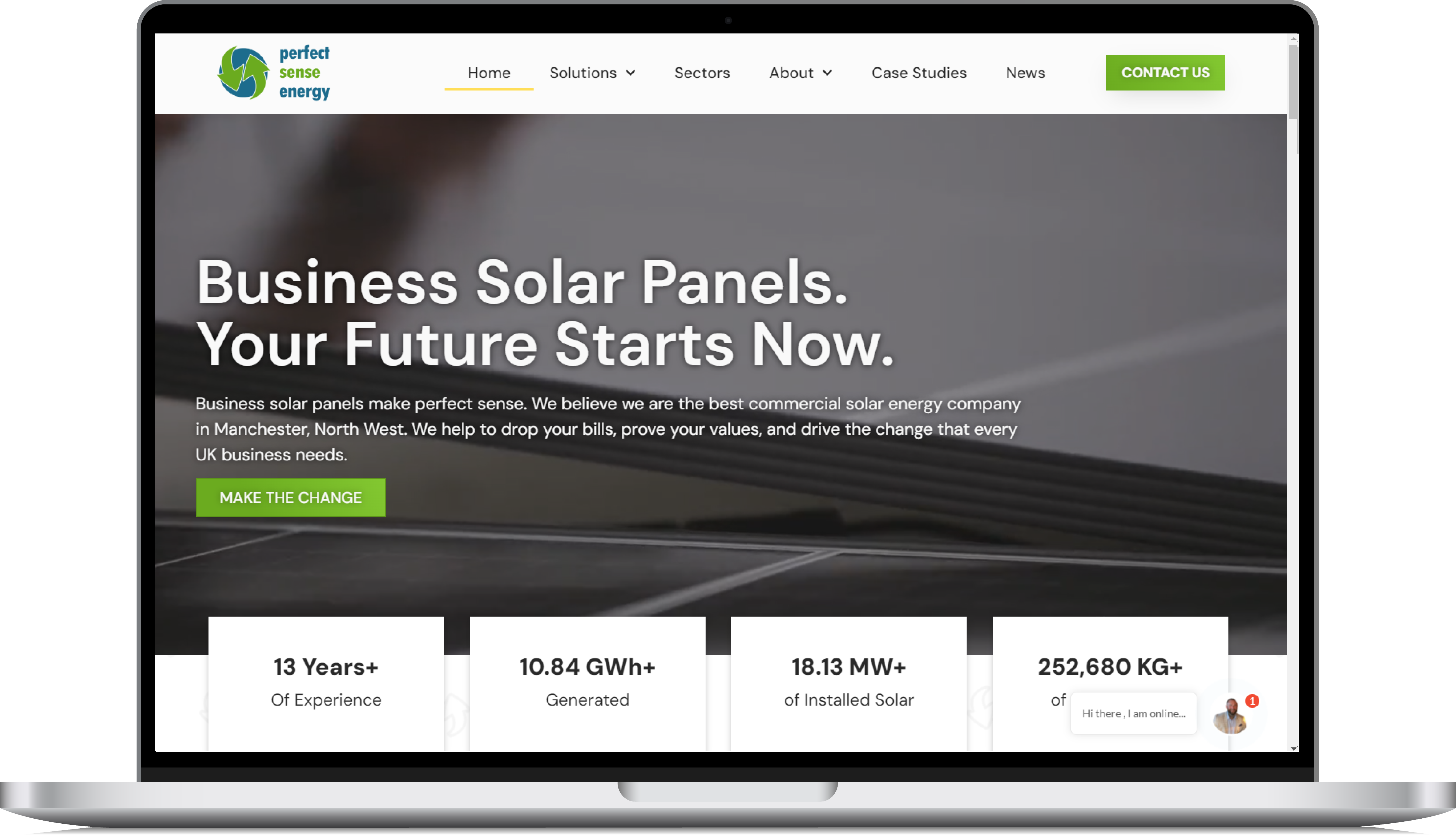 Perfect Sense Energy Website in Screen